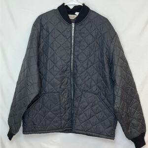 Walls Blizzard Proof Men’s XL Black Quilted Jacket Long Sleeve Zip Front Coat